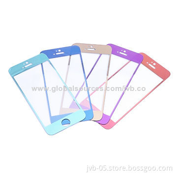 Colorful Electroplate Tempered Glass Screen Guards for iPhone 5/5S, Anti-scratch
